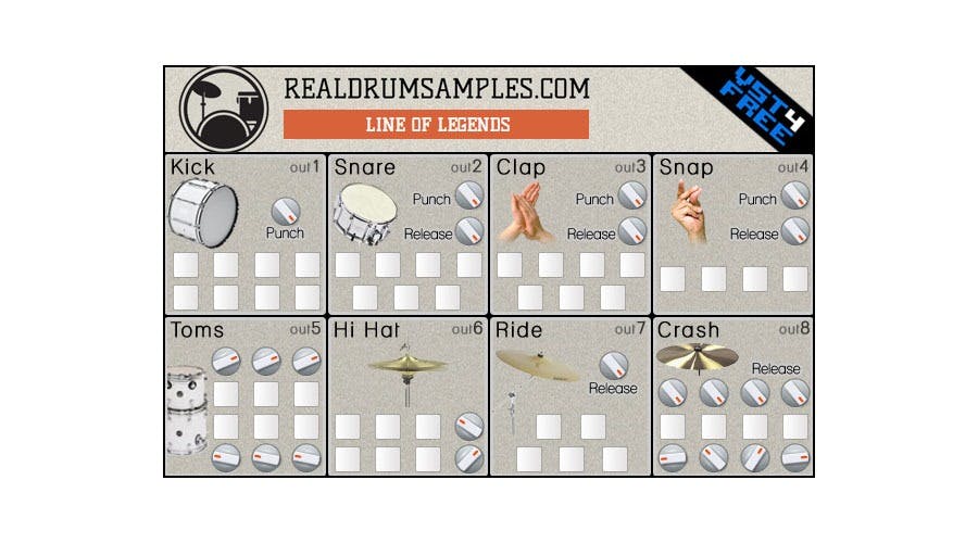 Real Drum Samples Line of Legends