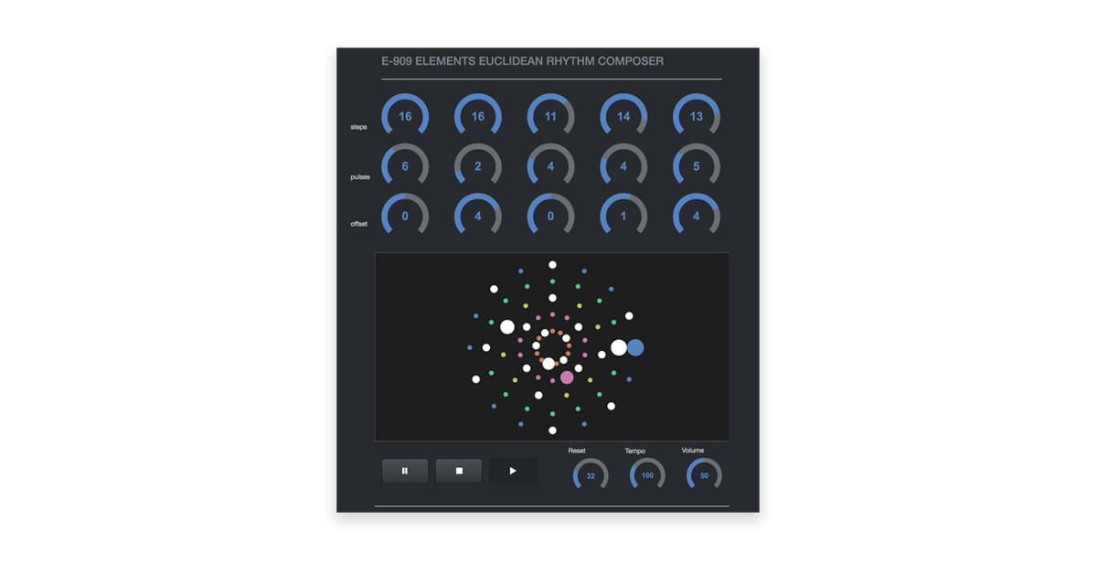 e 909 elements euclidean rhythm composer